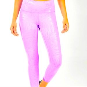 Fabletics | XXS (0-2) Lilac High-waisted Printed Power Hold 7/8 Leggings | NWT